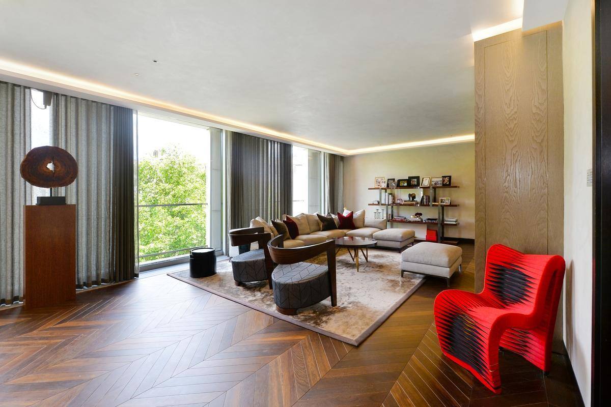 2-21-Chesham-Place (14).jpg Architectural Homes Chesham Place red sofa 